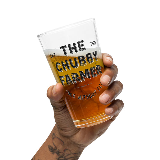 Chubby Farmer pint glass